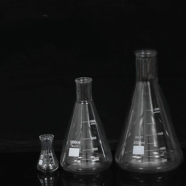 Conical beaker 50ml-1000ml thickened triangle flask Glass flat bottom straight mouth wide mouth triangle flask