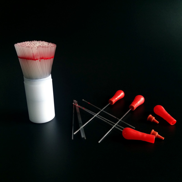 Glass quantitative blood vessel sampling - with red rubber tip - one-time micro blood vessel sampling - with graduated glass capillary